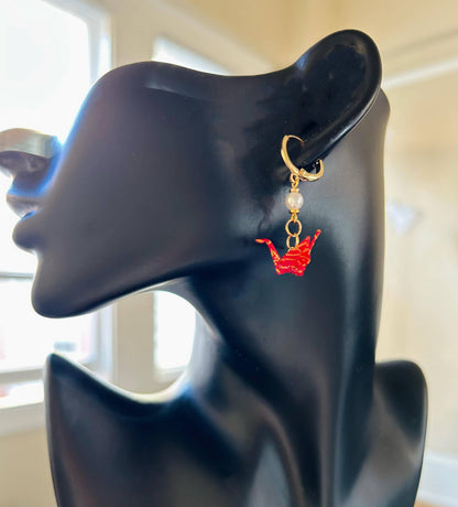 Unique Origami Crane Earring