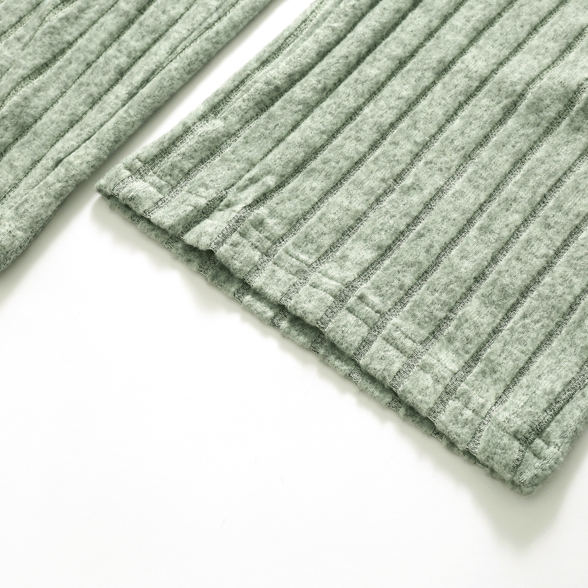 Ribbed Pajama Set + Faux Fur Slippers