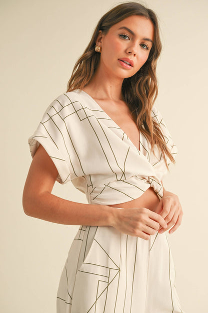 MIOU MUSE - T3447ST   MULTI GRID PATTERN KNT FRONT TOP