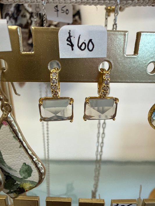 Purple & Diamond Gem Earrings