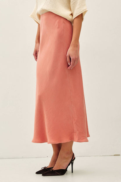 Silky Suede Feel Midi Skirt