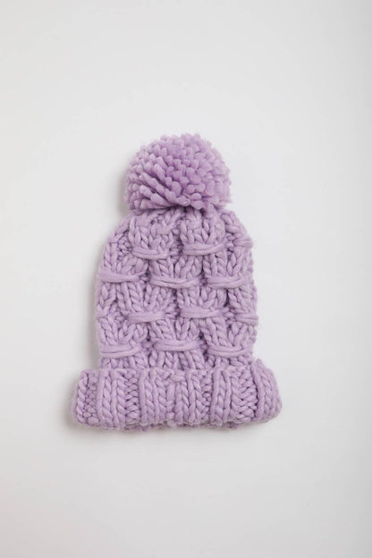 Leto Accessories - Trendy Textured Chunky Knit Pom Beanie for Women 🧶