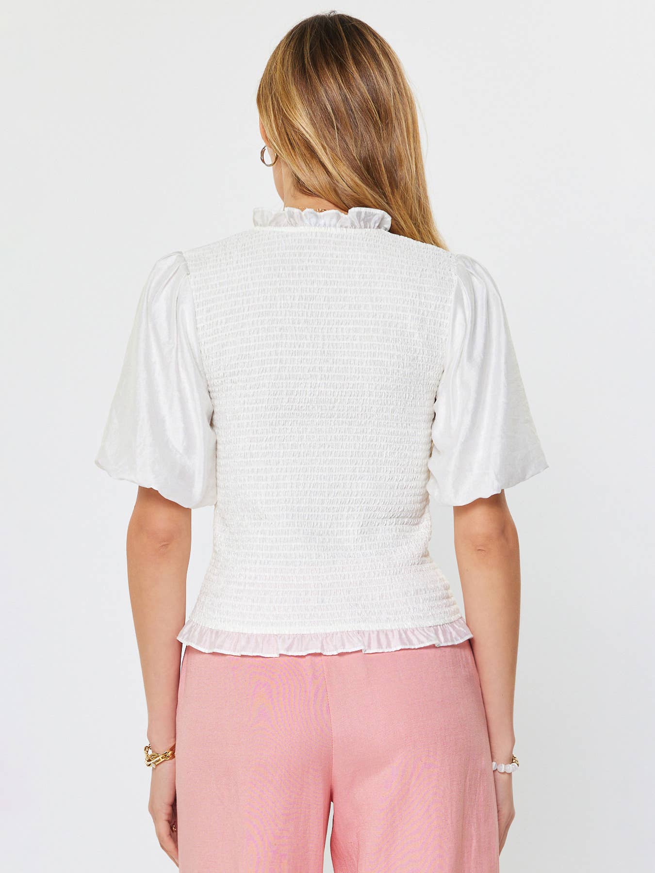 Puff Sleeve Smocked Top