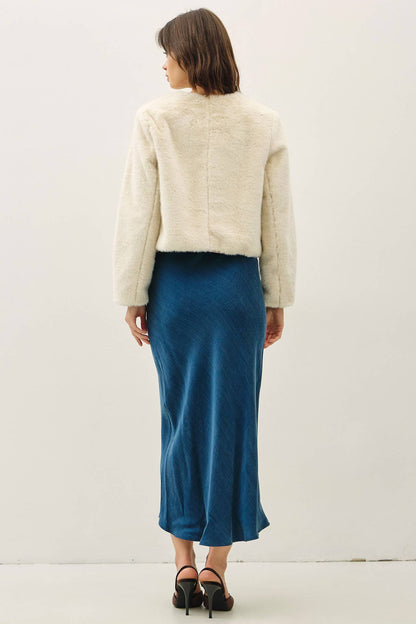 Silky Suede Feel Midi Skirt