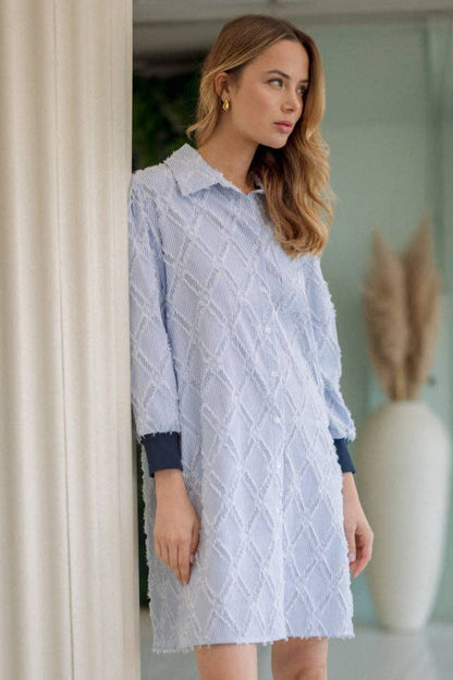 Jadea Textured Shirt Dress