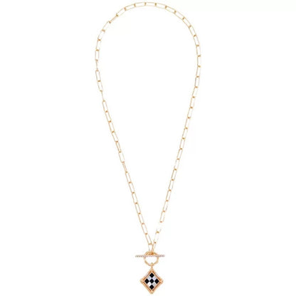Checkboard Necklace Sterling Silver Gold Vermeil