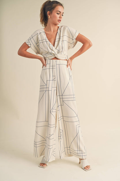 MIOU MUSE - T3447ST   MULTI GRID PATTERN KNT FRONT TOP