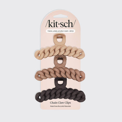 KITSCH - Eco-friendly Chain Claw Clip 3pc Set - Neutral