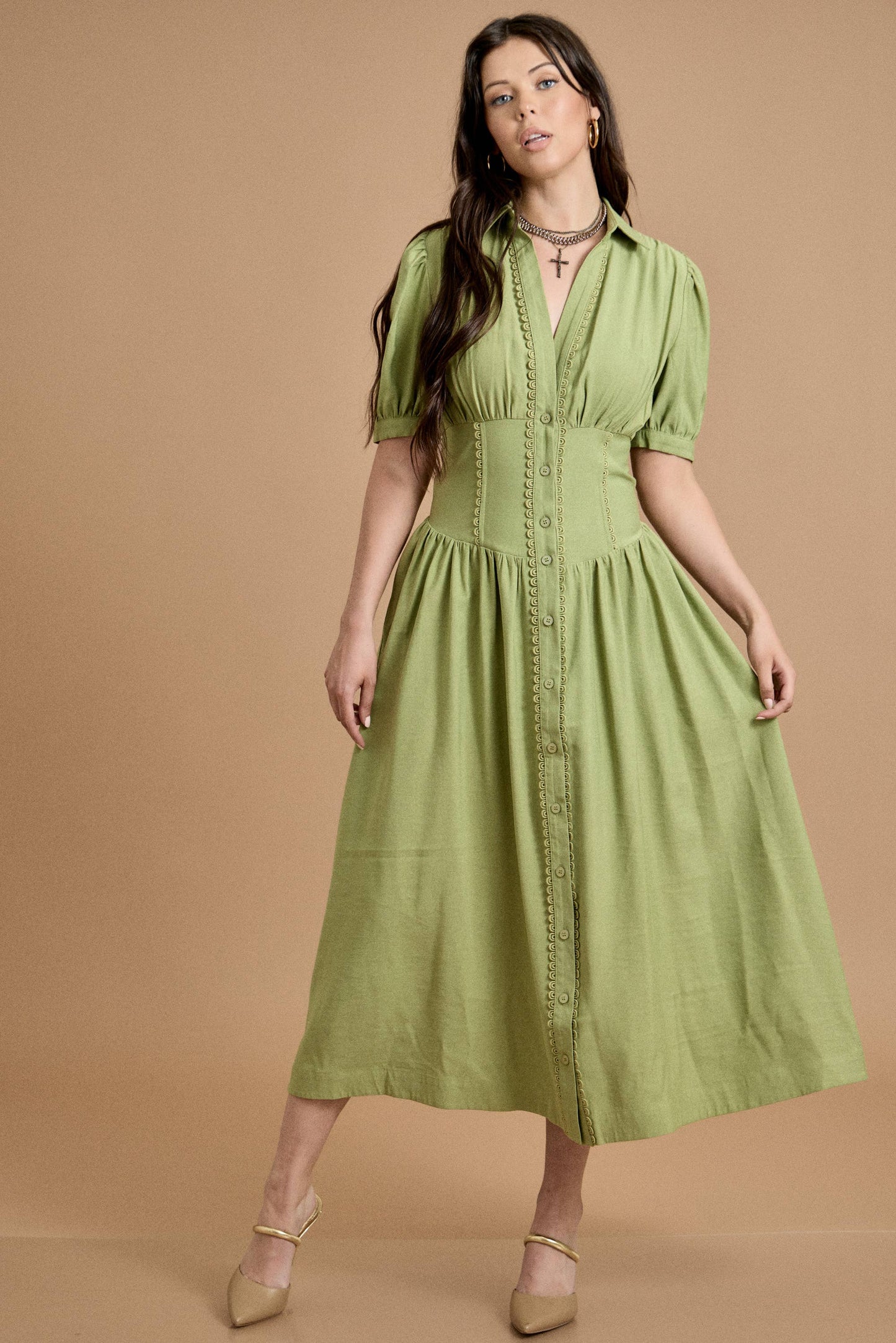 Skylar Rose - Button Down Midi Dress