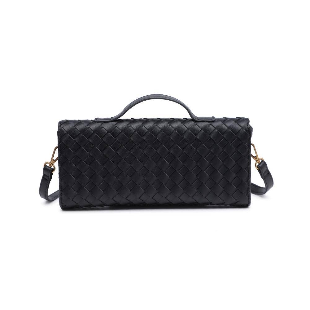 Urban Expressions - Ada Top Handle Woven East West Clutch Crossbody: Oatmilk