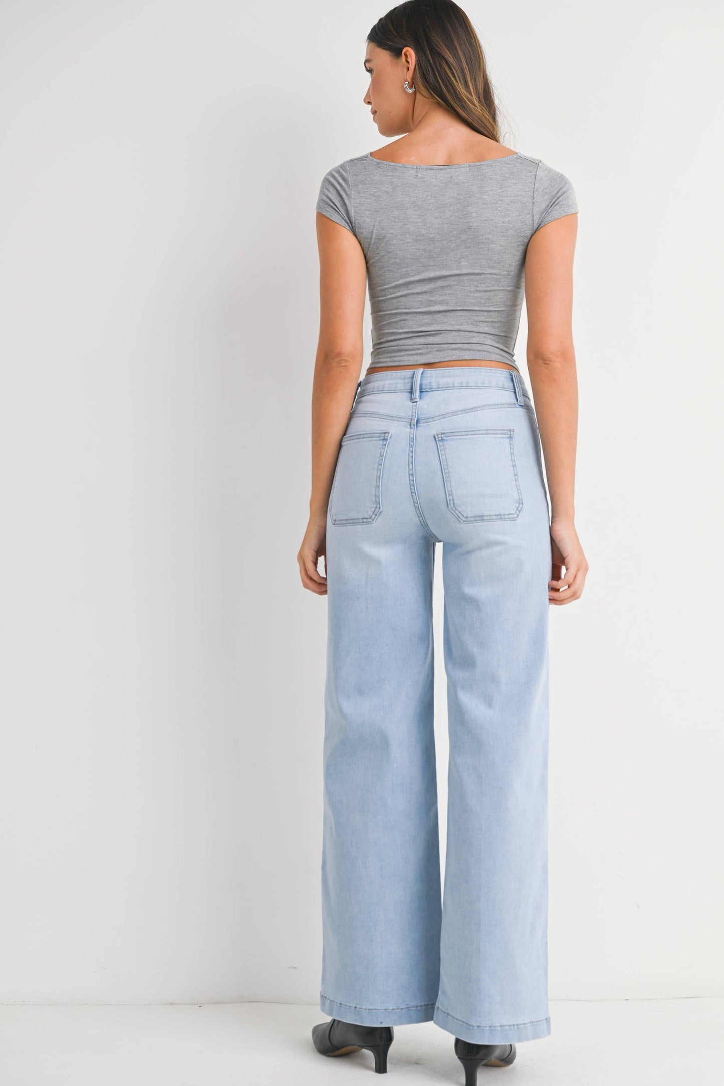 JBD - Mini Patch Pocket Wide Leg - LIGHT DENIM - DP790