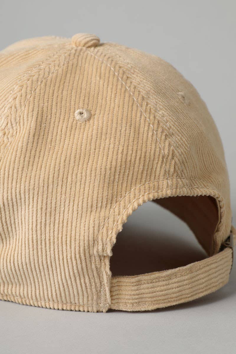 Two-Tone Corduroy with Suede Visor Baseball Cap
