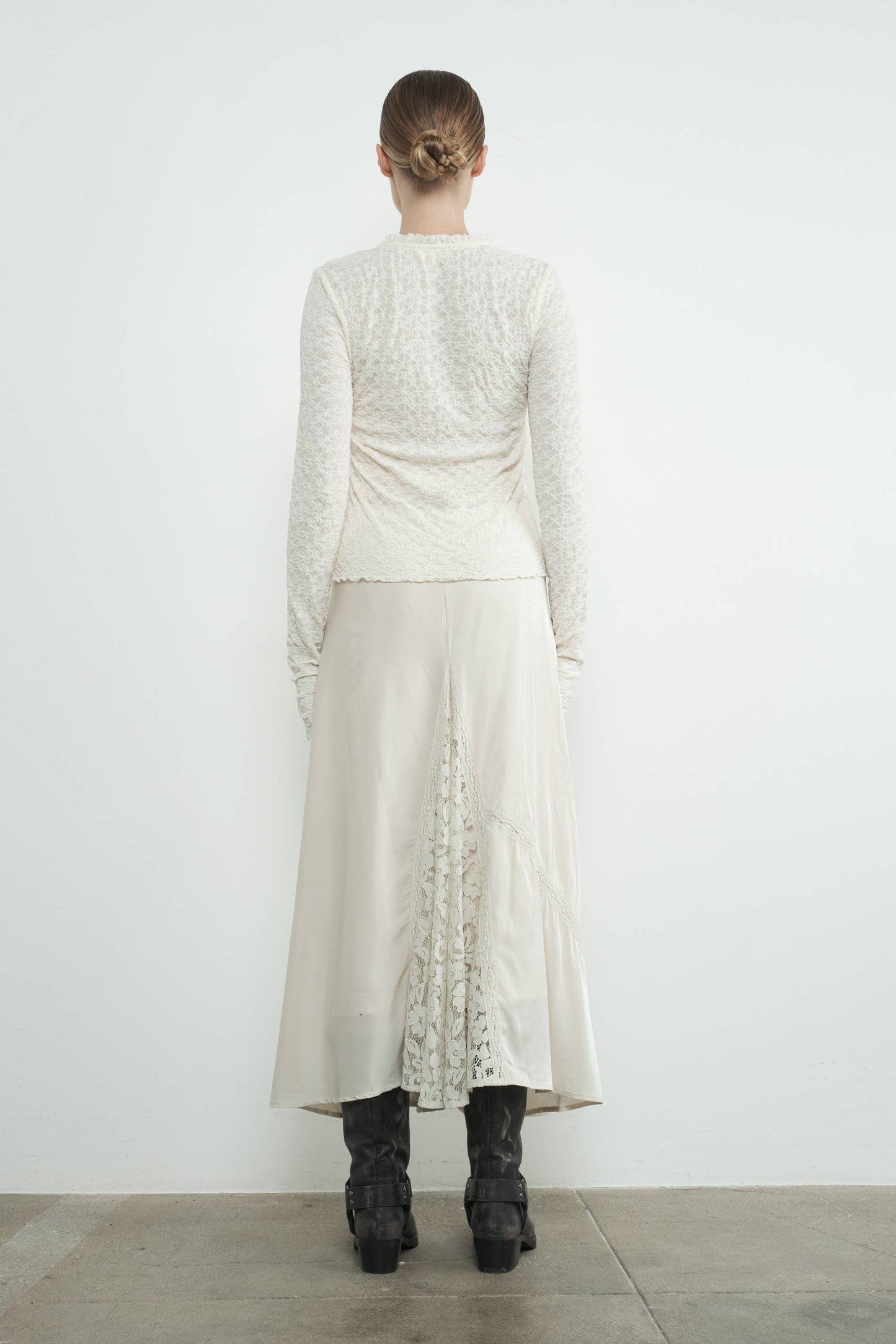 Lace Insert Skirts With Lining