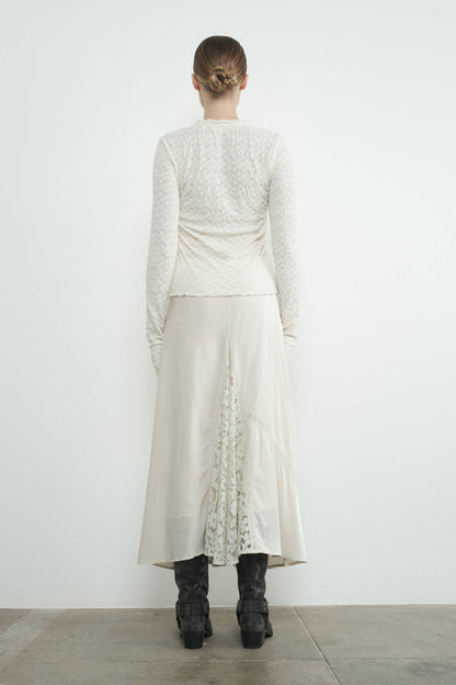Lace Insert Skirts With Lining