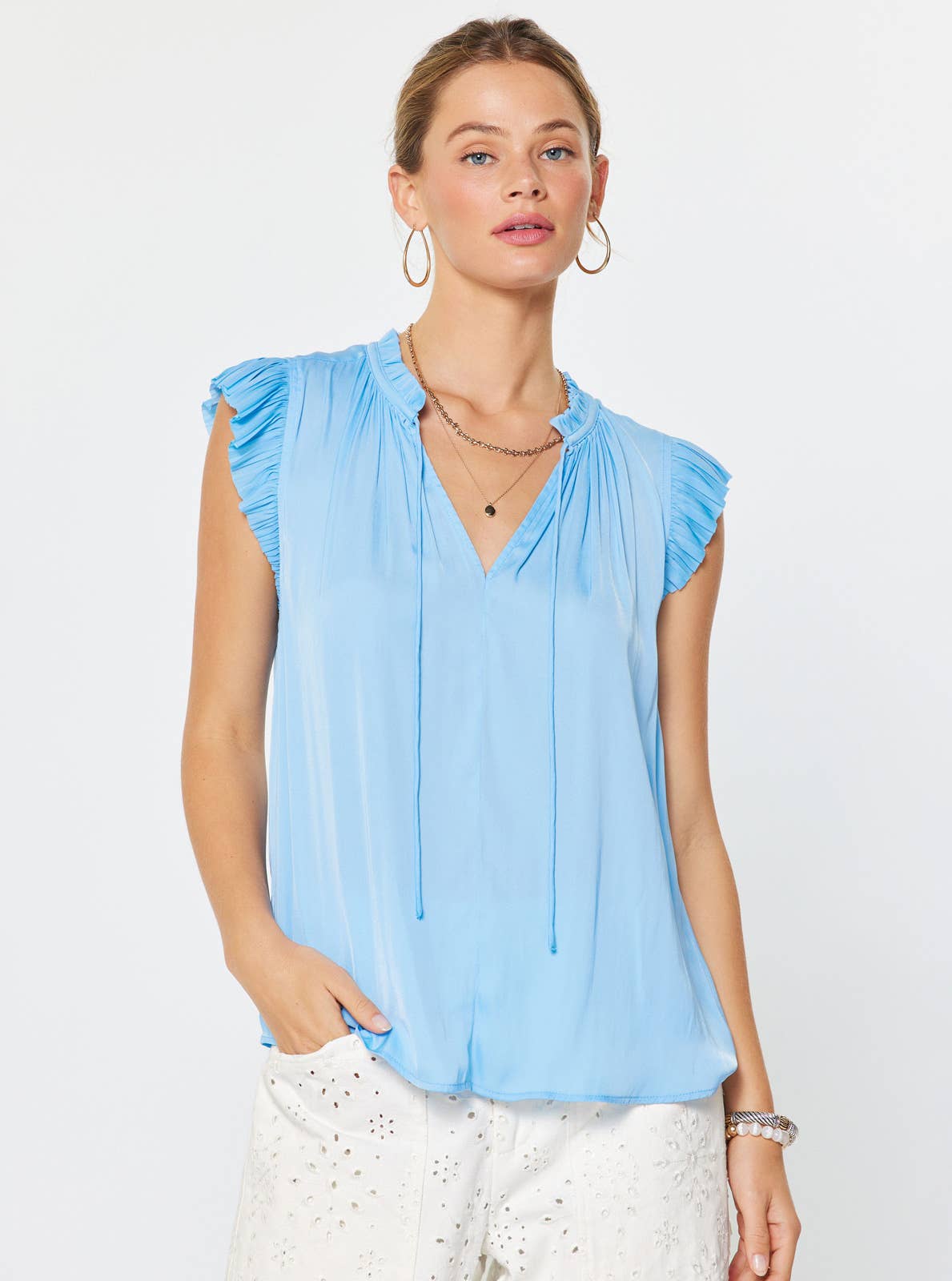 Margot Pleated Sleeve Blouse