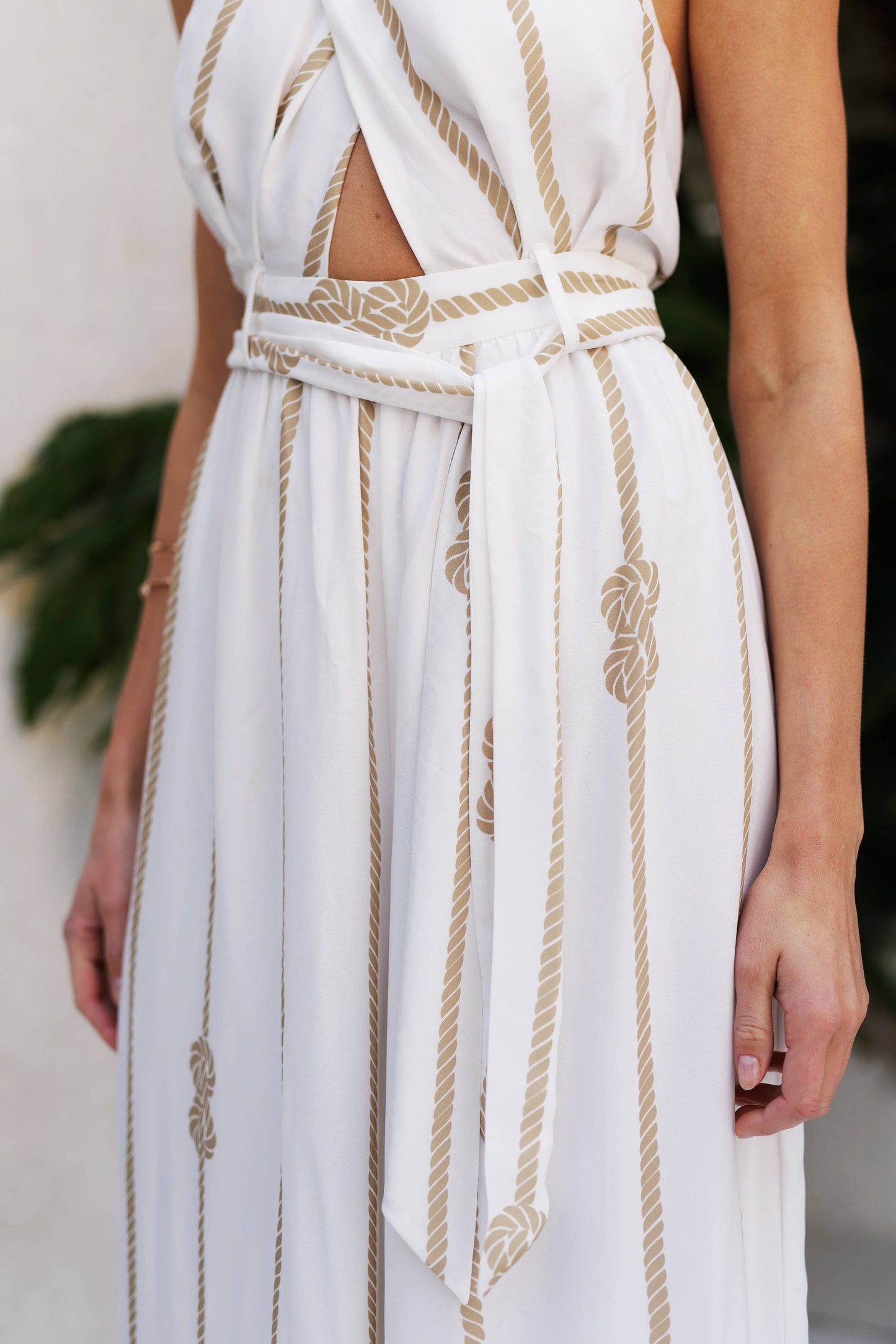 Cross-Halter Rope Detail Jumpsuit