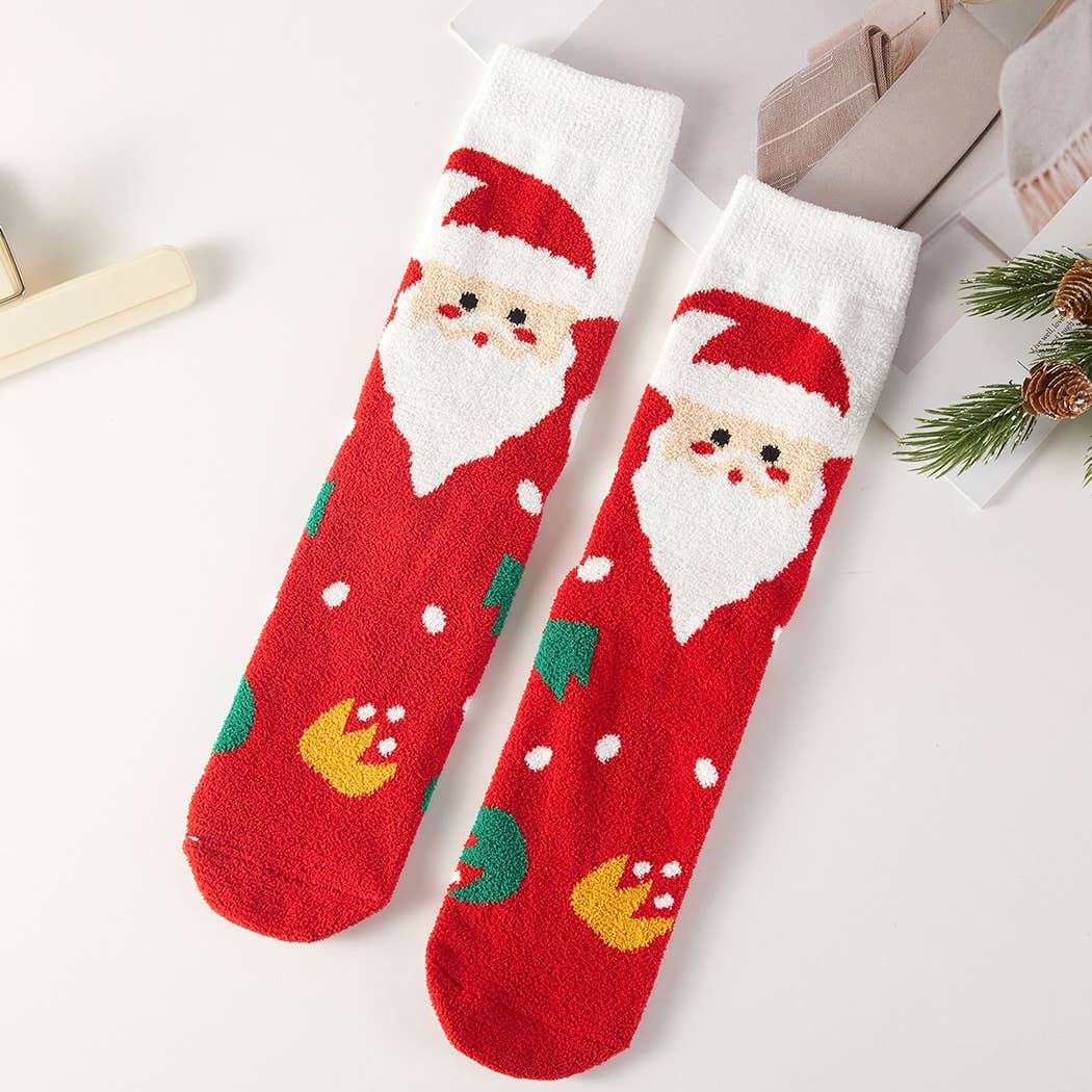 Holiday Pattern Fuzzy Crew Sock Gift Set