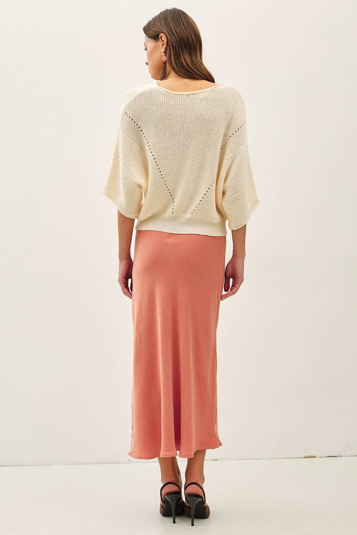 Silky Suede Feel Midi Skirt