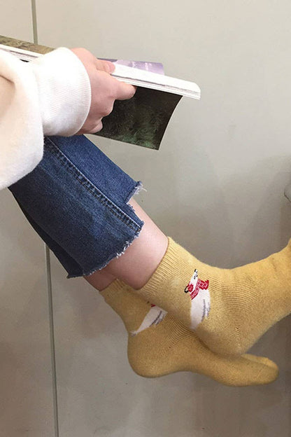 Women's Animals Wool Blend Crew Socks