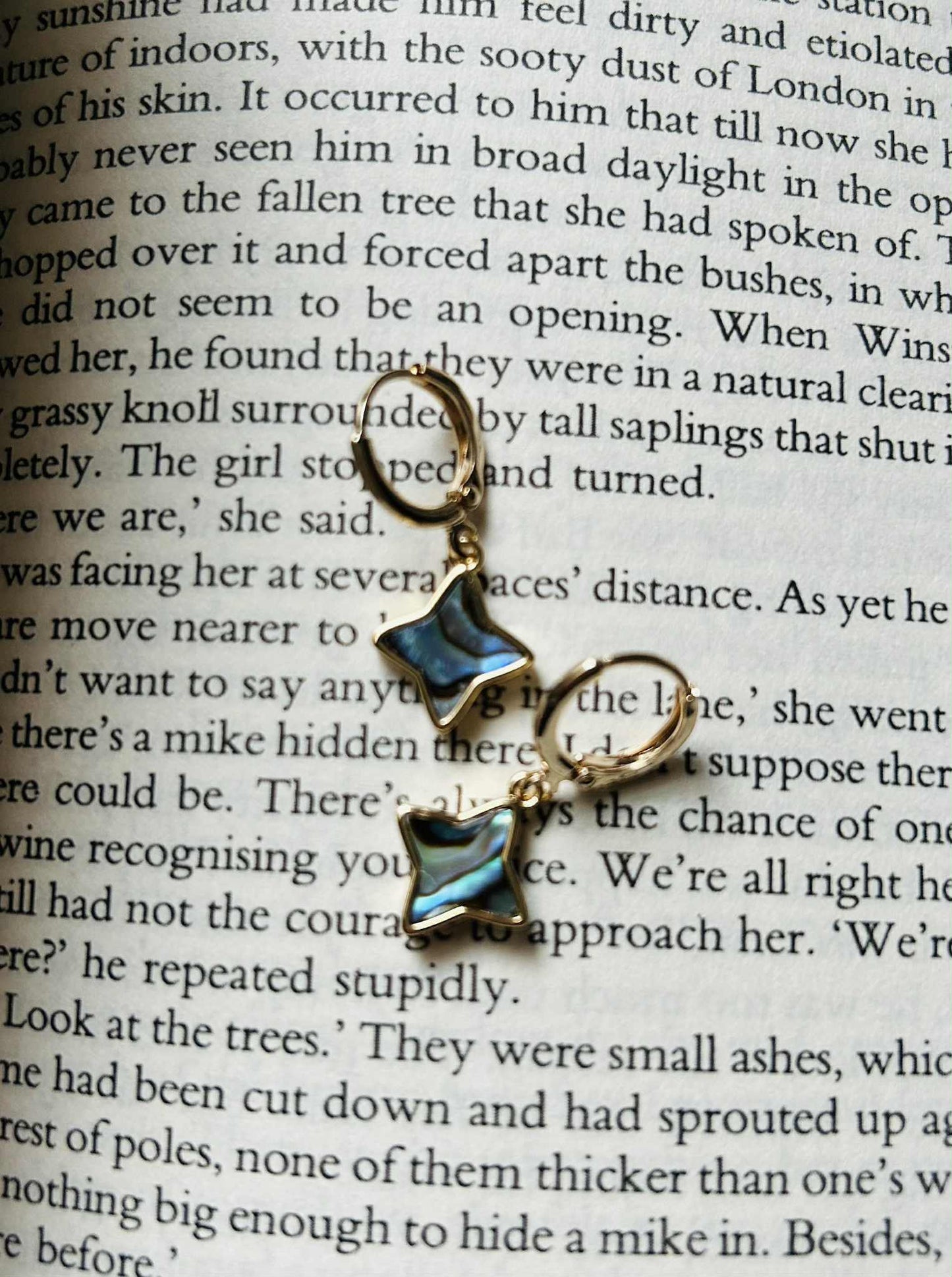14K Gold Plated Seashell Star Earrings
