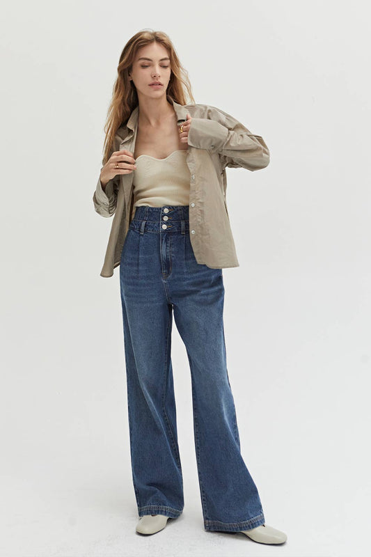 Eloise Corset Detailed Denim Pants
