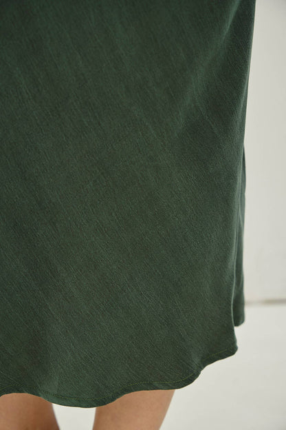Silky Suede Feel Midi Skirt