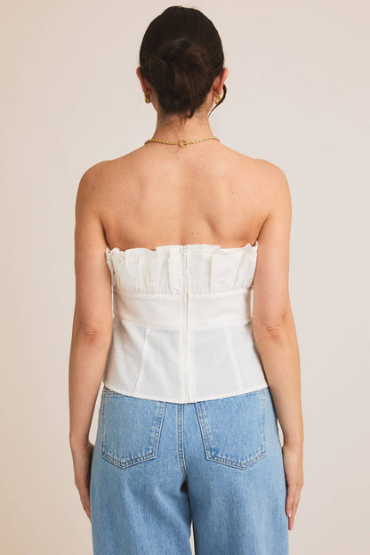 Strapless Ruffled Tulle Top