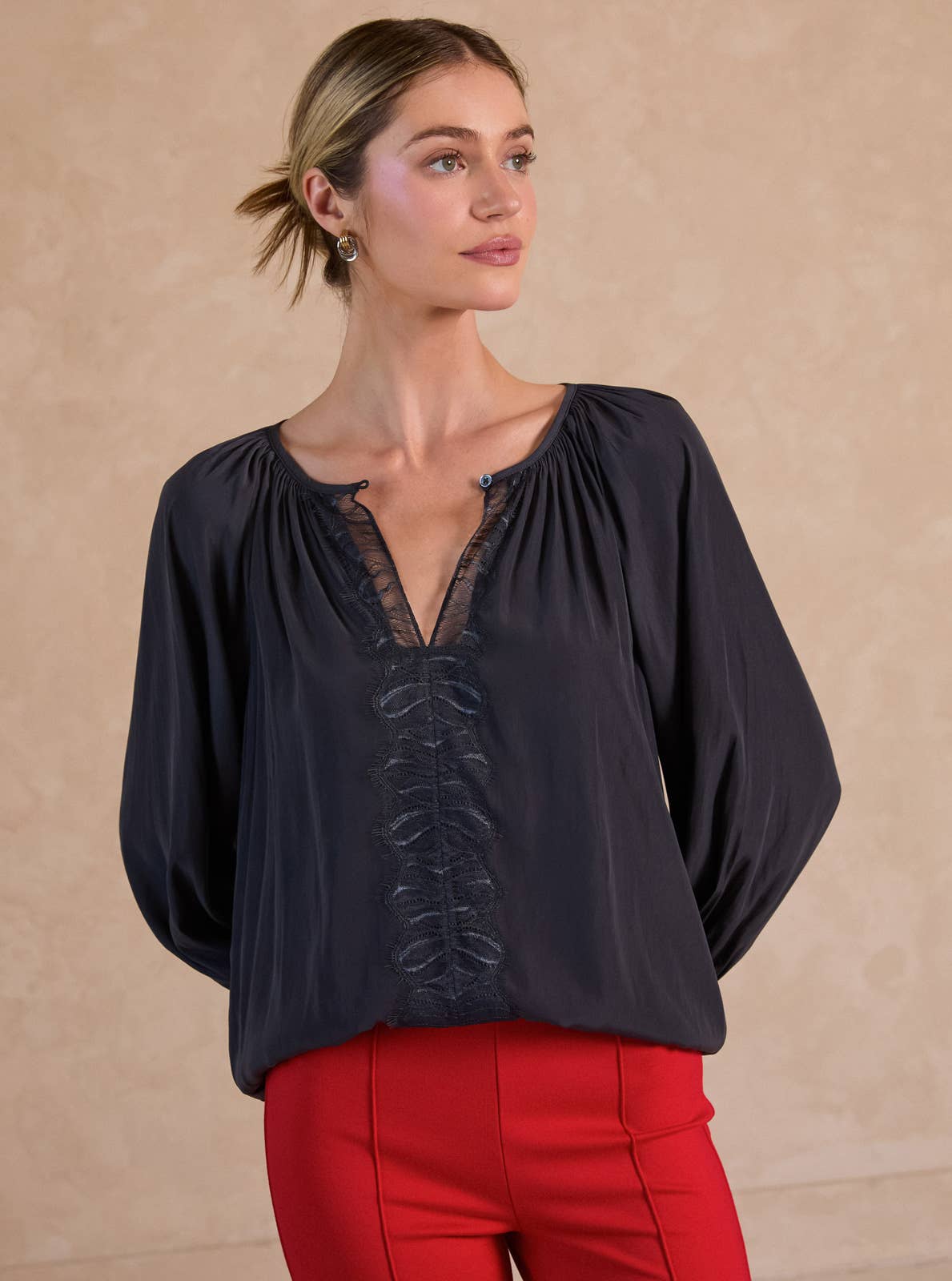 Lace Trim Blouse