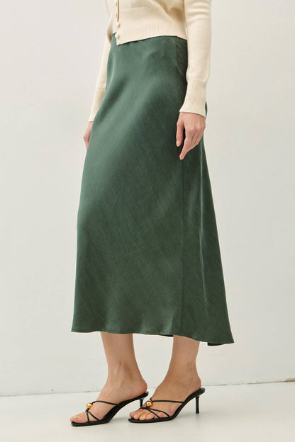 Silky Suede Feel Midi Skirt