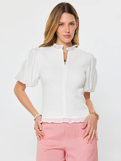 Puff Sleeve Smocked Top