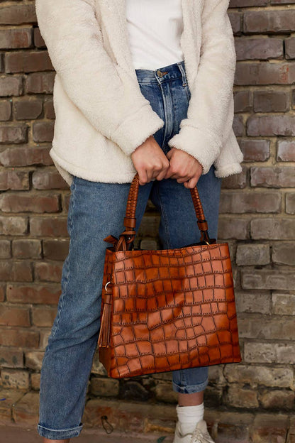 Olivia Crocodile Hobo Bag – Contrast Style