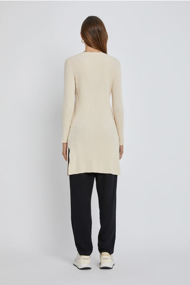 Cream Ribbed Duster Cardigan