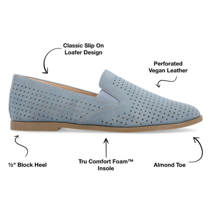 Lucie Loafer Flats In Faux Suede