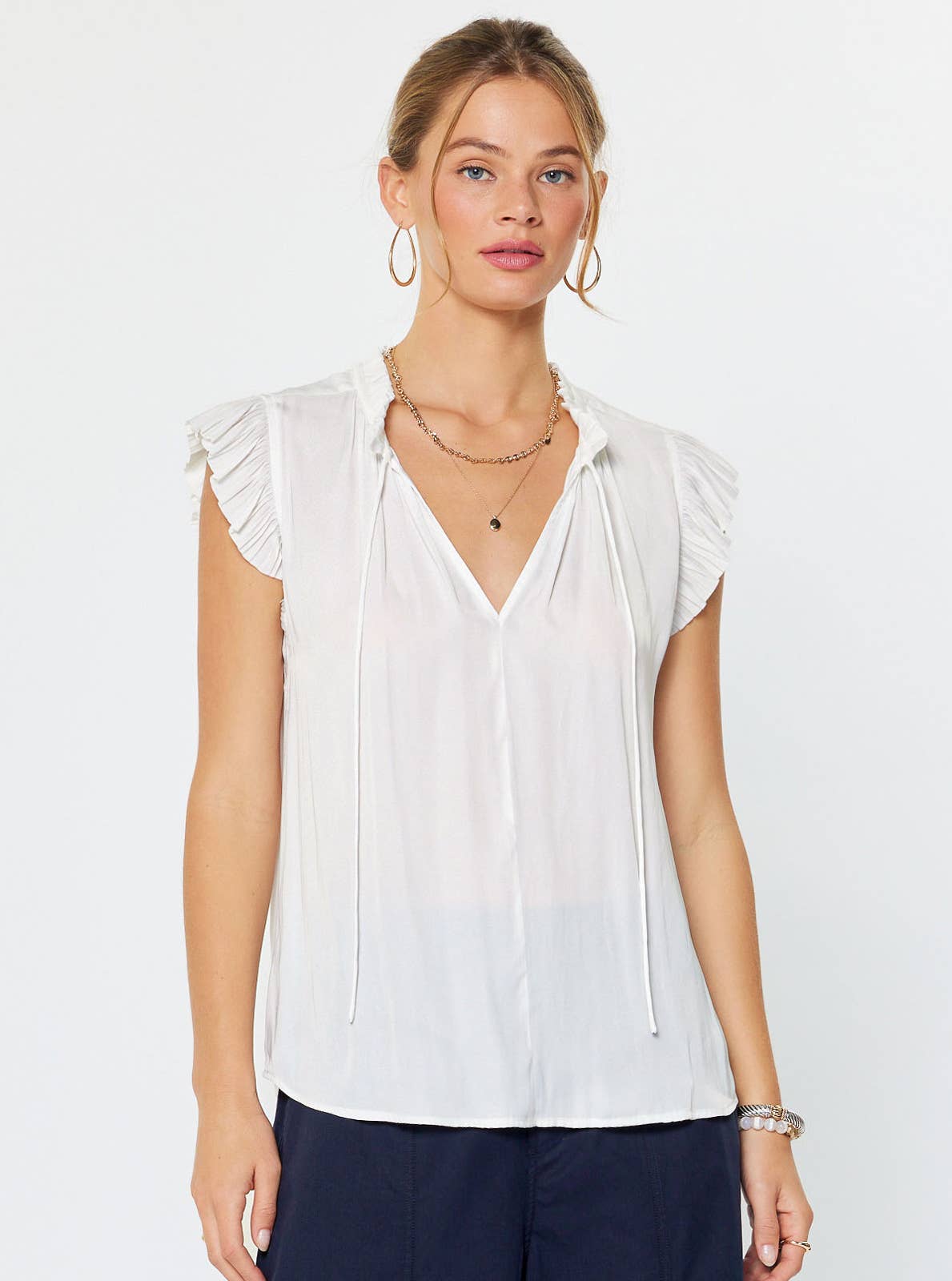 Margot Pleated Sleeve Blouse
