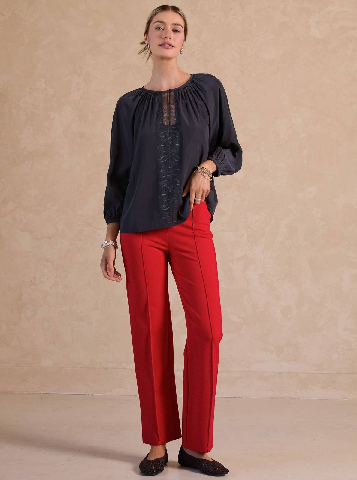 Lace Trim Blouse