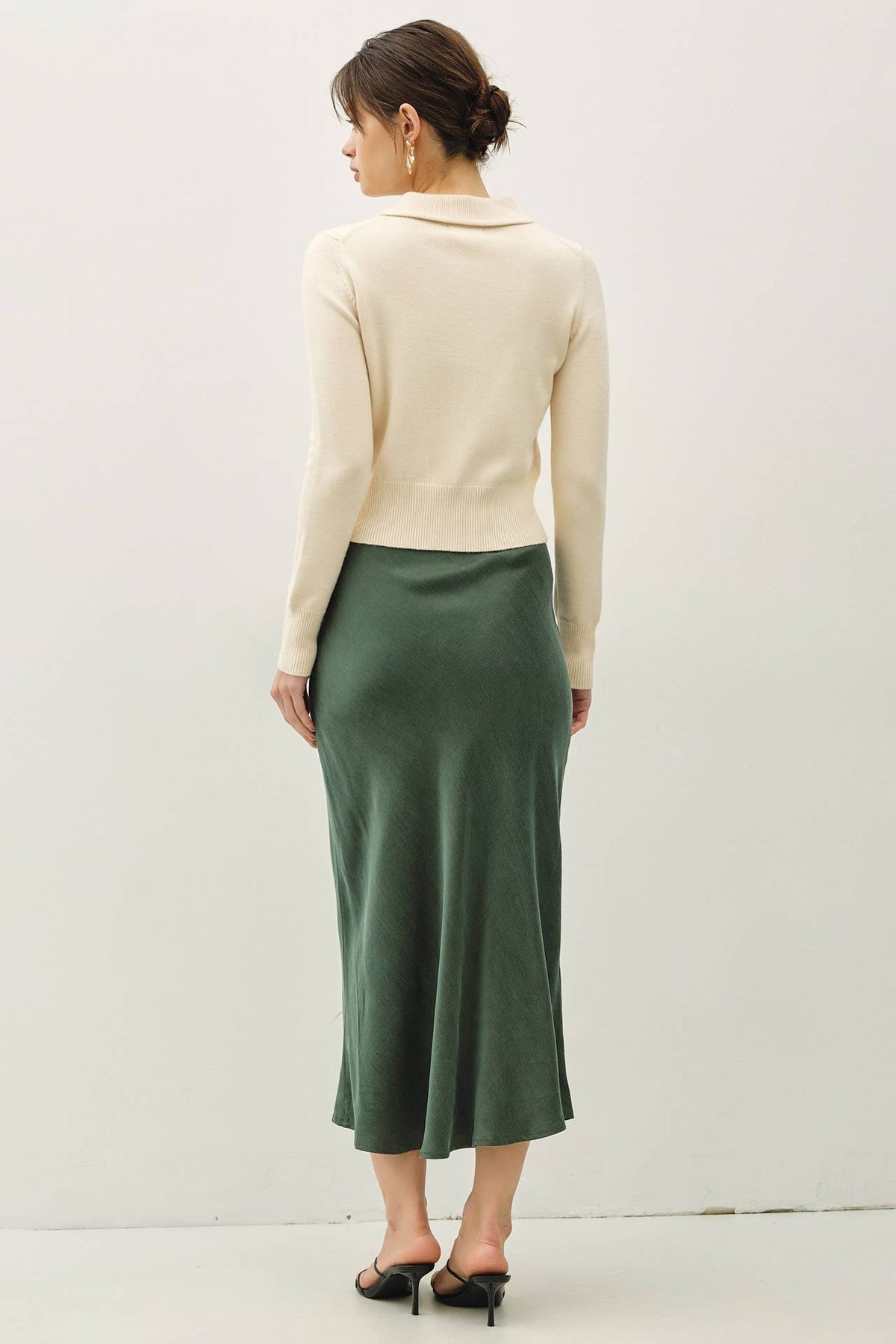 Silky Suede Feel Midi Skirt