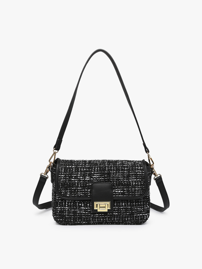Elodie Tweed Gold Accent Crossbody
