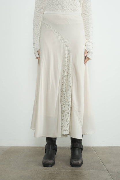 Lace Insert Skirts With Lining