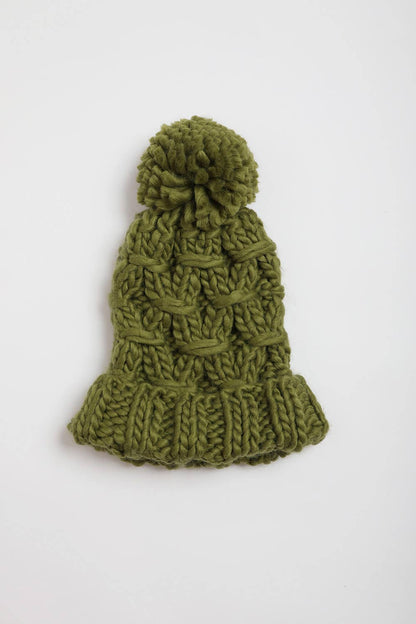Leto Accessories - Trendy Textured Chunky Knit Pom Beanie for Women 🧶