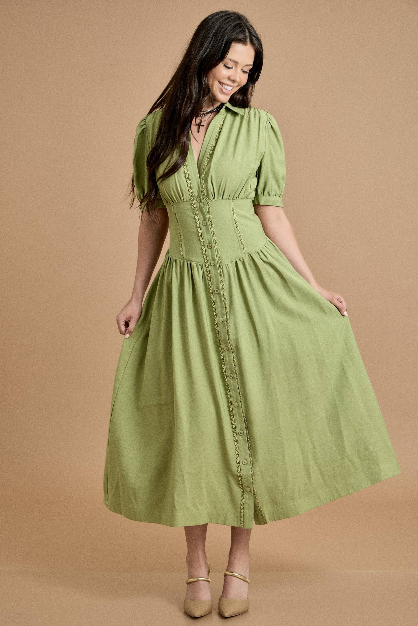 Skylar Rose - Button Down Midi Dress