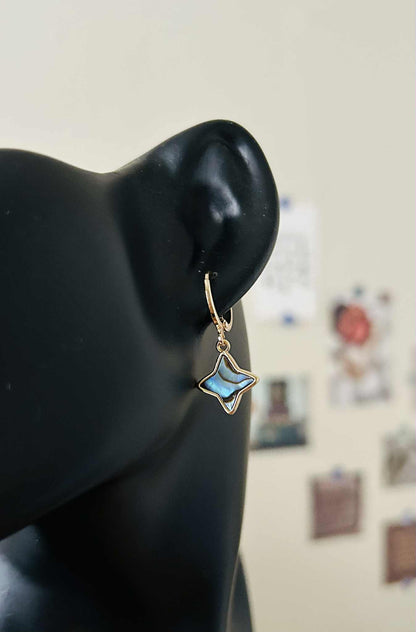 14K Gold Plated Seashell Star Earrings
