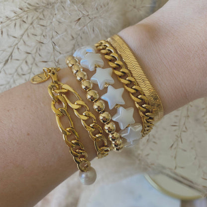 18K Gold Plated Figaro Chain Bracelet
