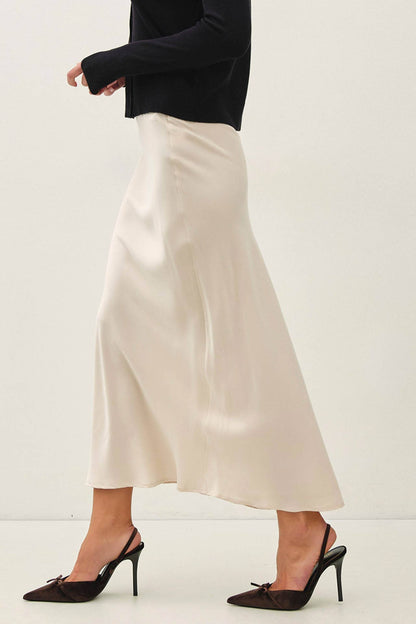 Silky Suede Feel Midi Skirt