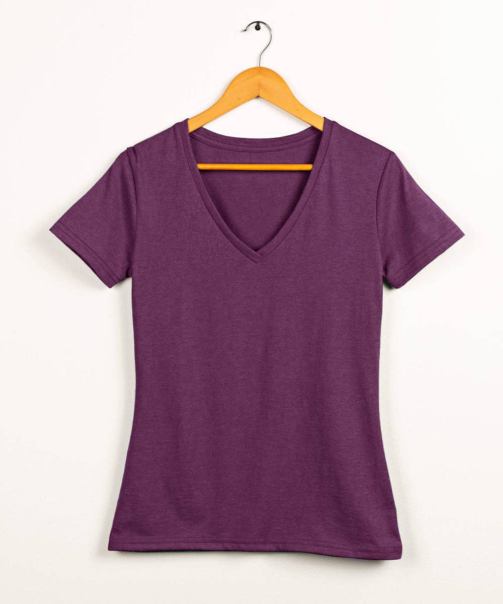 Women's Fitted V-Neck Tee in Butter Soft Cotton/Modal