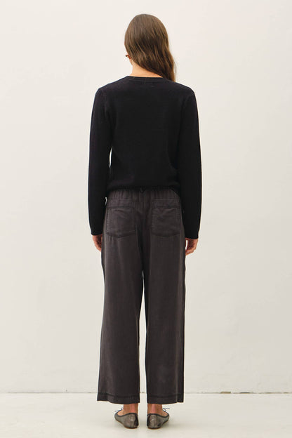 Wide-Leg Tencel Pant With Drawstring Elastic Waist