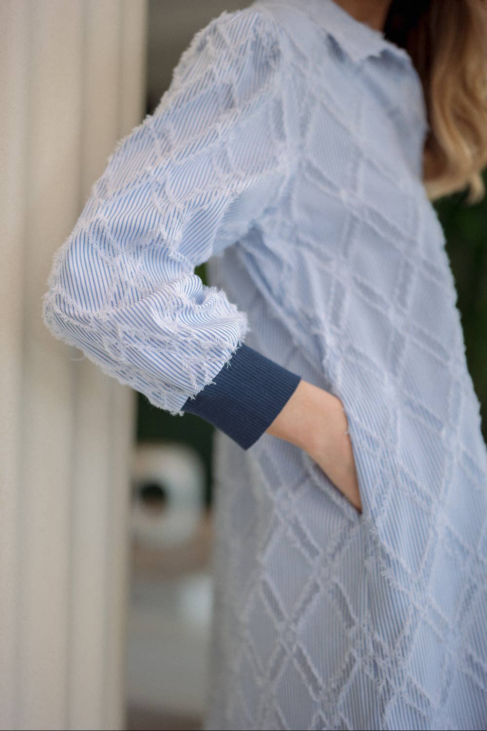 Jadea Textured Shirt Dress