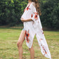Floral Print Kimono With Armholes