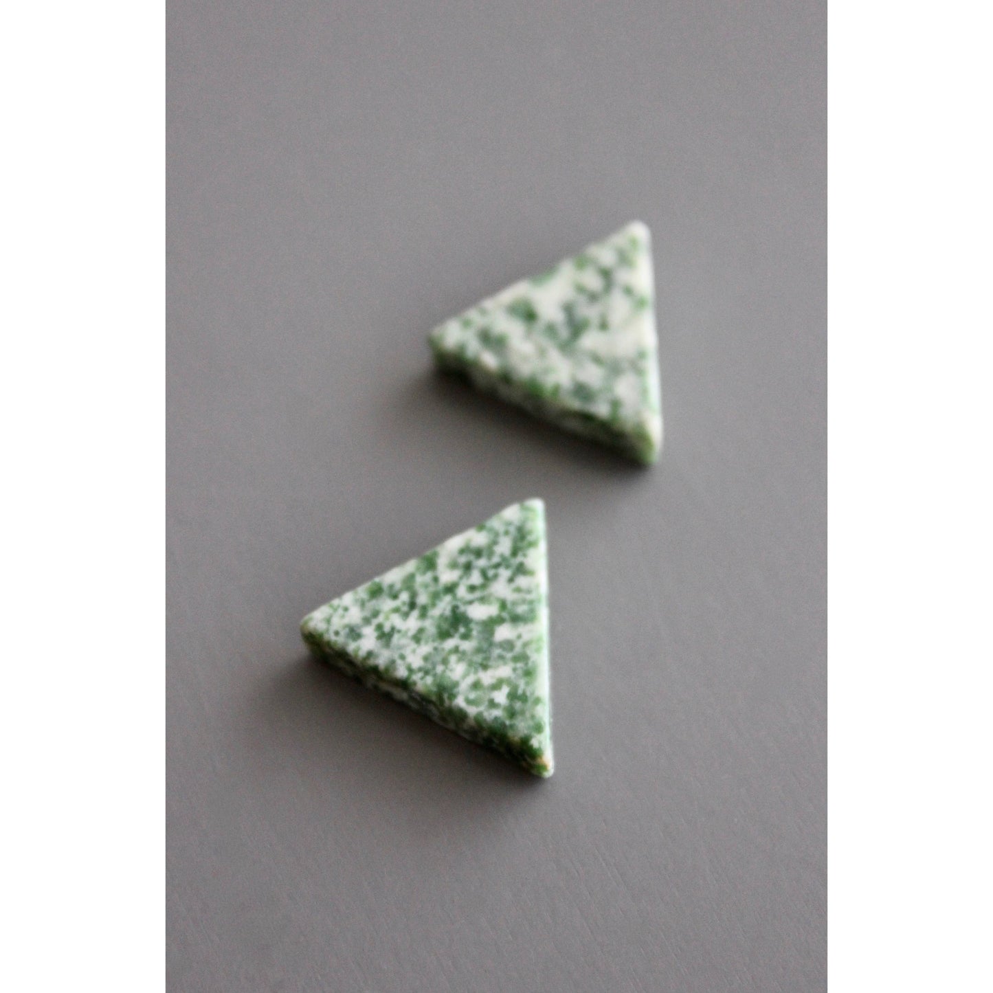 David Aubrey Jewelry - Green Spotted Stone Post Earrings