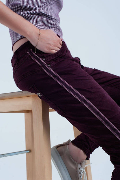 Boyfriend Burgundy Jeans