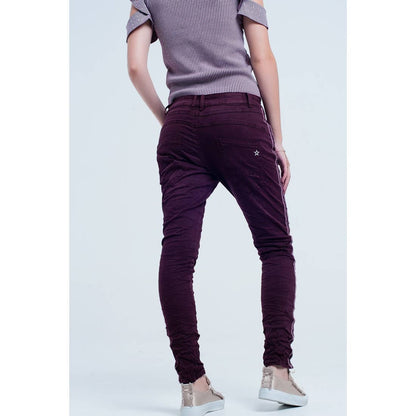 Boyfriend Burgundy Jeans